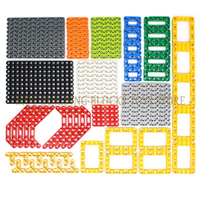 120PCS DIY Technical Parts 6 Colors Liftarm Thick Building Bricks Blocks Accessory Set Arm Beam Mechanical Bulk High